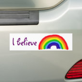BC- Ik geloof dat regenboogsticker Bumpersticker (Op auto)
