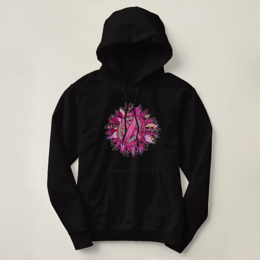 BC Leopard Pink Out Darts aanpakken borstkanker we Hoodie (Design voorkant)