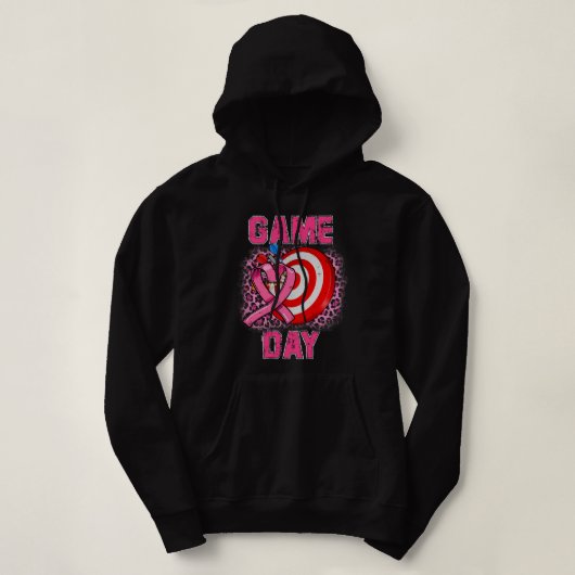 BC Leopard Pink Out Darts aanpakken borstkanker we Hoodie (Design voorkant)