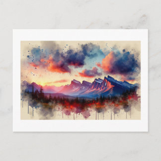 BC Rockies Sunset,  Briefkaart