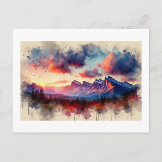 BC Rockies Sunset, Briefkaart (Voorkant)