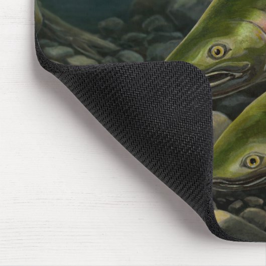 BC Salmon Art Mousepad Fish Painting Decor Muismat (Hoek)