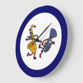 BC- saxofone- en Trumpet-danswandklok Grote Klok (Hoek)