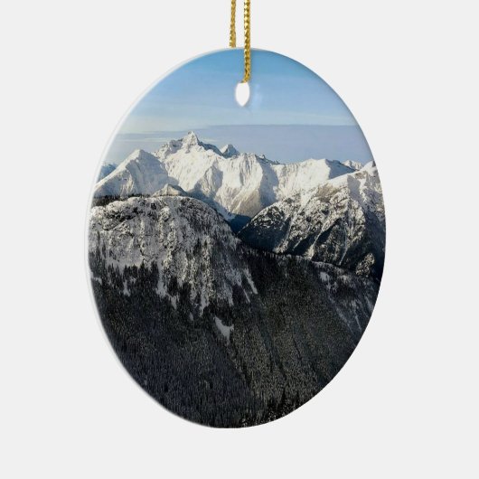 BC Snowy Mountains Keramisch Ornament (Rechts)