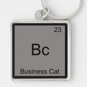 Bc - Zakelijke Kat Grappig Chemie Element Symbool Sleutelhanger