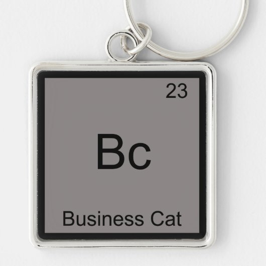 Bc - Zakelijke Kat Grappig Chemie Element Symbool Sleutelhanger (Voorkant)