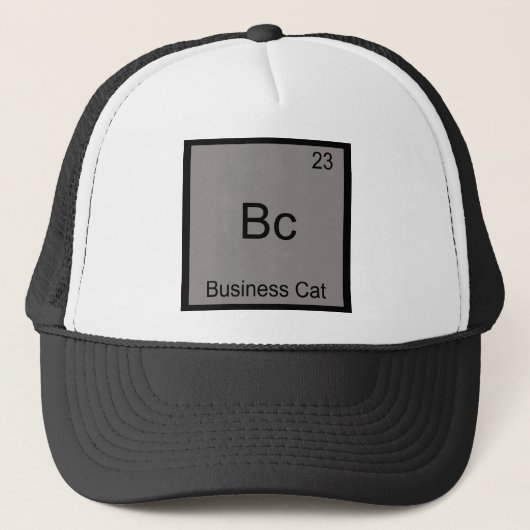 Bc - Zakelijke Kat Grappig Chemie Element Symbool Trucker Pet (Voorkant)