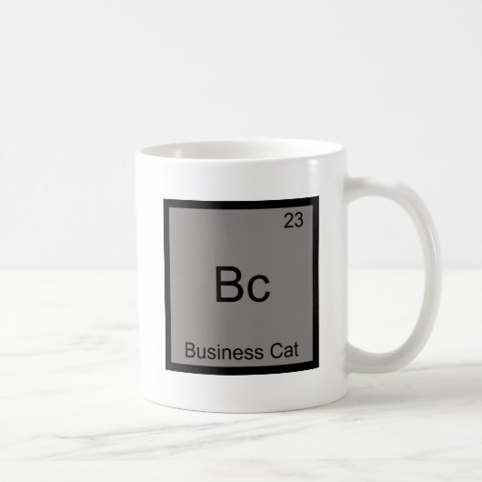 Bc - Zakelijke Kat Grappig Chemie Elementsymbool Koffiemok (Rechts)