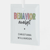 BCBA-cadeautjes voor aangepaste naam Gedragsanalys Glas Ornament (Voorkant links)