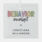 BCBA-cadeautjes voor aangepaste naam Gedragsanalys Glas Ornament (Voorkant)