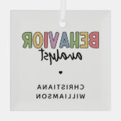 BCBA-cadeautjes voor aangepaste naam Gedragsanalys Glas Ornament (Achterkant)