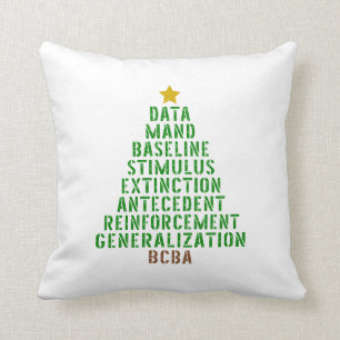 BCBA-kerstdecor, ABA-therapie, BCBA-Gift; Kussen