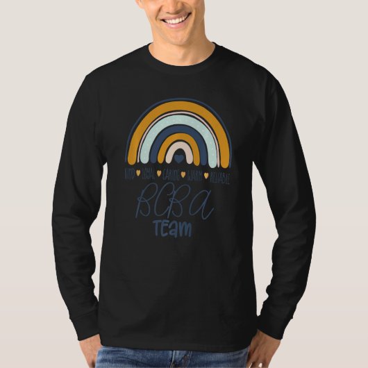 BCBA Team Boho Rainbow RBT ABA Toegepast gedrag Ee T-shirt (Voorkant)
