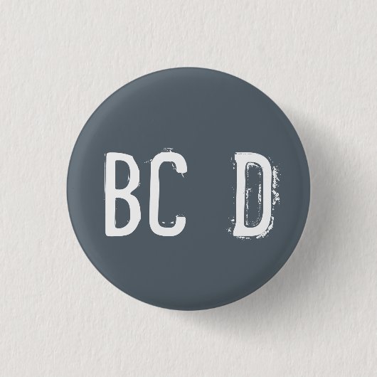 "BCD" Alfabet Collectible (#4) Ronde Button 3,2 Cm (Voorkant)
