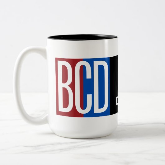 BCD Logo Coffee Mug Tweekleurige Koffiemok (Links)