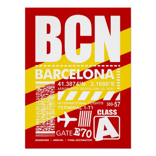 BCN Luchthaven Barcelona Perfect Poster (Voorkant)