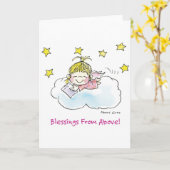 BD-004 de Engel van de verjaardag Kaart (Gele Bloem)