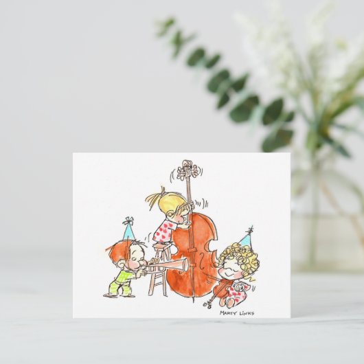 BD-005 Verjaardagsband Briefkaart (Staand voorkant)