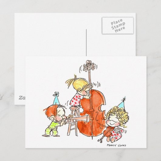 BD-005 Verjaardagsband Briefkaart (Voorkant / Achterkant)