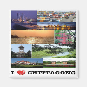 BD - Bangladesh - Chittagong - I Love - Collage Magneet