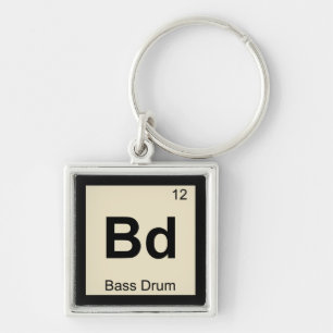 Bd - Bass Drum Muziek Scheikunde Periodiek Systeem Sleutelhanger