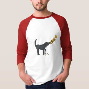 BD- Funny Dog die de Trumpet Shirt speelt