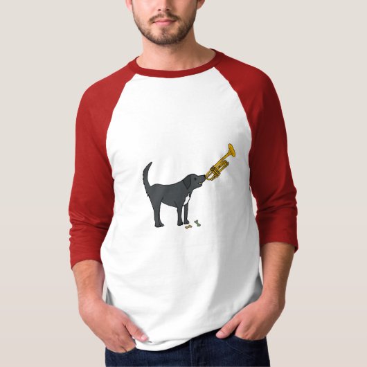 BD- Funny Dog die de Trumpet Shirt speelt (Voorkant)