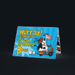 bd scooter cow - great grandma kaart<br><div class="desc">Send your great grandmother a moo-velous birthday card this year - "Hurray it's my dear great grandma's Bday!" relationship specific birthday greeting card. Inside text "Hope you're not 'two tired' to celebrate!"</div>