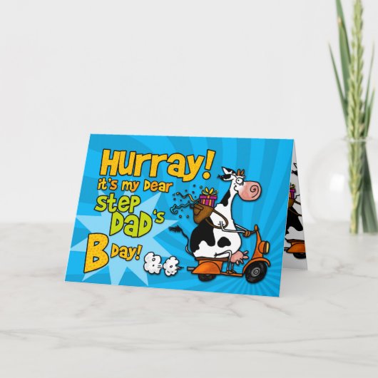 BD Scooter koe - Step Dad Kaart (Voorkant)
