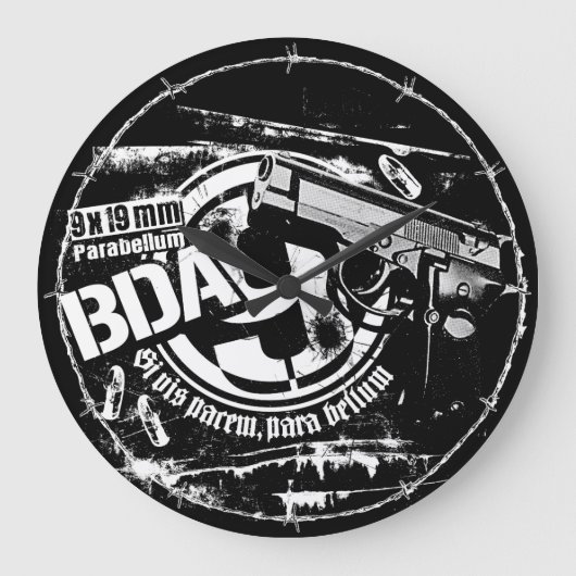 BDA 9 Grote Klok Acryl Wandklok (Voorkant)