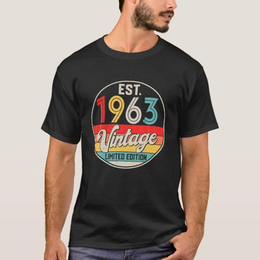 Bday 59 Year Old 1963 Limited Edition 59th T-shirt (Voorkant)