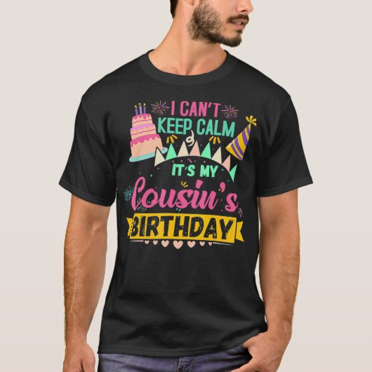 Bday Party Shirt ik kan mijn neushoorns niet kalme (Voorkant)