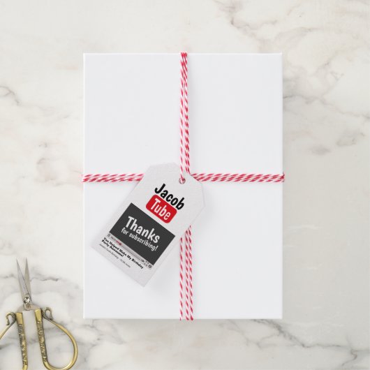Bday Tube Bedankt voor het abonneren op Labels Cadeaulabel (Met Touw)