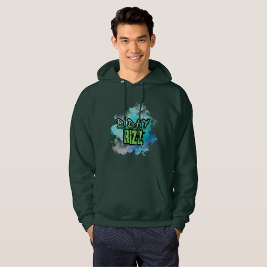 B'Day (Verjaardag) Rizz Groen en Monochromatisch B Hoodie (Voorkant volledig)