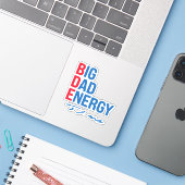 BDE - Big Dad Energy Sticker (Laptop met iPhone)