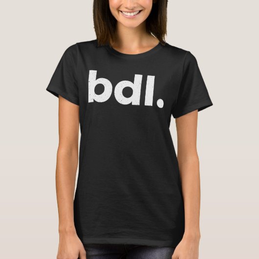 BDL Hartford Connecticut Airport Code List BDL T-shirt (Voorkant)