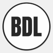 BDL - Hartford/Windsor Locks Classic Round Sticker (Voorkant)