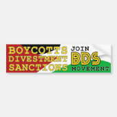 BDS-beweging steunt Palestina Bumpersticker (Voorkant)