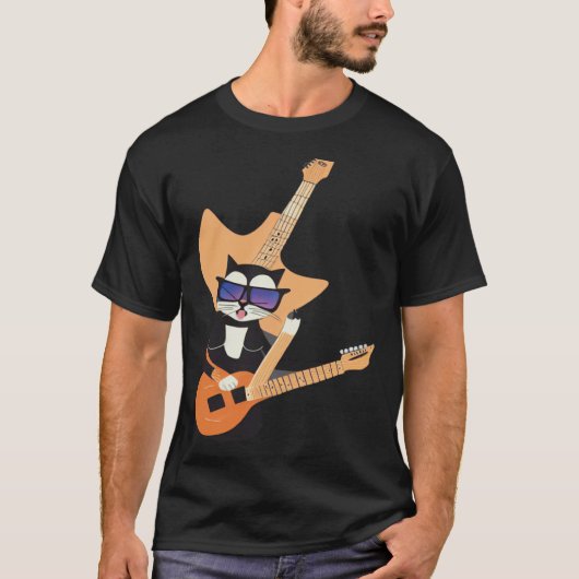 Be a Cat That is Cool Playing Guitar Abstract T-shirt (Voorkant)