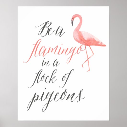 Be a flamingo | flamingo print | wall art decor (Voorkant)