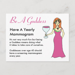Be A Goddess, Have A Mammogram Wine Goddess BCA Briefkaart