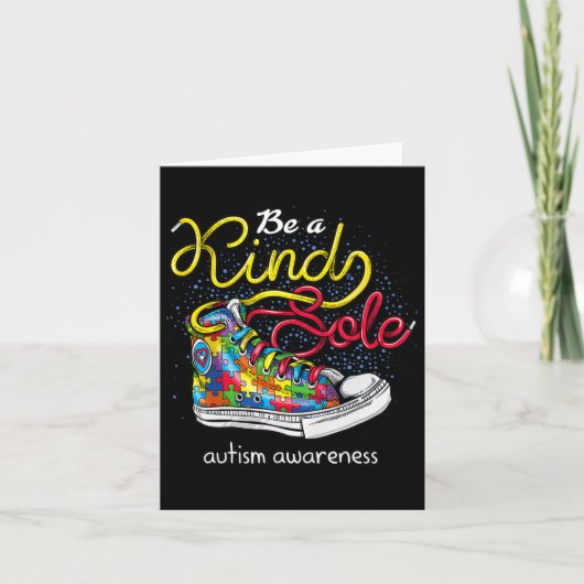 Be A Kind Sole Autism Awareness Puzzle Shoes Be Ki Kaart (Voorkant)