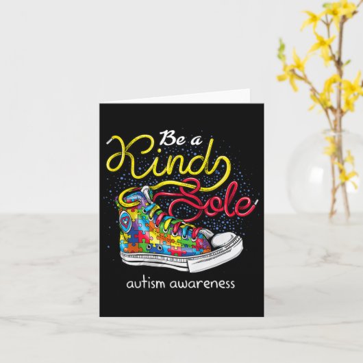 Be A Kind Sole Autism Awareness Puzzle Shoes Be Ki Kaart (Gele Bloem)