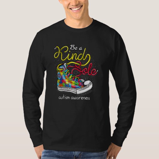 Be A Kind Sole Autism Awareness Puzzle Shoes Be Ki T-shirt (Voorkant)