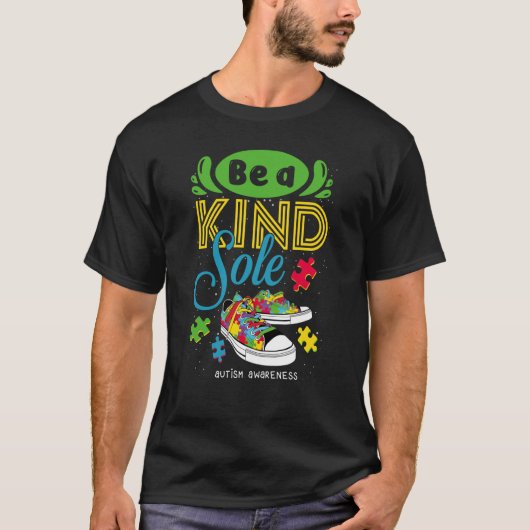 Be A Kind Sole Autism Awareness Puzzle Shoes Be Ki T-shirt (Voorkant)