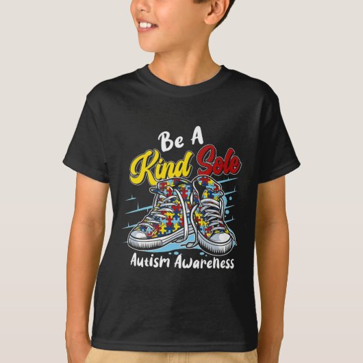 Be A Kind Sole Autism Awareness Puzzle Shoes Be Ki T-shirt (Voorkant)