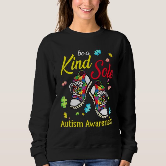 Be A Kind Sole Autism Awareness Puzzle Shoes Be Ki Trui (Voorkant)