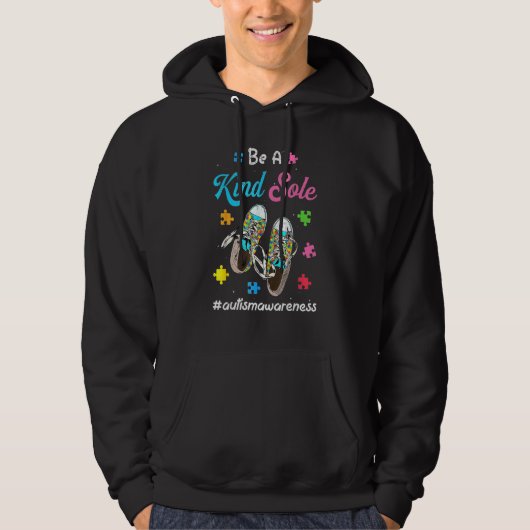 Be A Kind Sole Autism Awareness Puzzle Shoes Boys Hoodie (Voorkant)