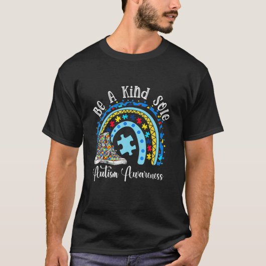 Be A Kind Sole Autism Awareness Rainbow Puzzle Pie T-shirt (Voorkant)