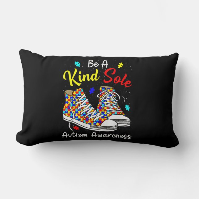 Be A Kind Sole Autism Awareness Rainbow Trendy Puz Kussen (Voorkant)